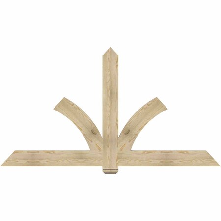 Ekena Millwork Redmond Rough Sawn Timber Gable Bracket, Douglas Fir, 84"W x 45"H x 2"D x 6"F, 13/12 Pitch GBW084X45X0206RED00RDF